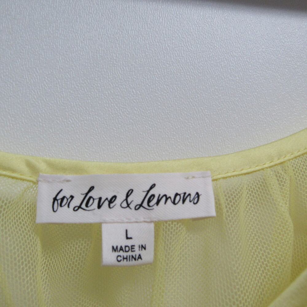 For Love & Lemons Yellow Mesh Sunshine  Size Large Crop Top - Picture 3 of 5